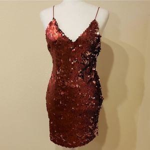 L'ATISTE Red Sequin Dress